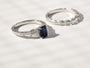 Kobelli Blue Sapphire & White Diamond Vintage Style Ring