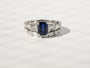 Kobelli Blue Sapphire & White Diamond Vintage Style Ring