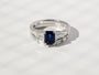 Kobelli Blue Sapphire & White Diamond Vintage Style Ring