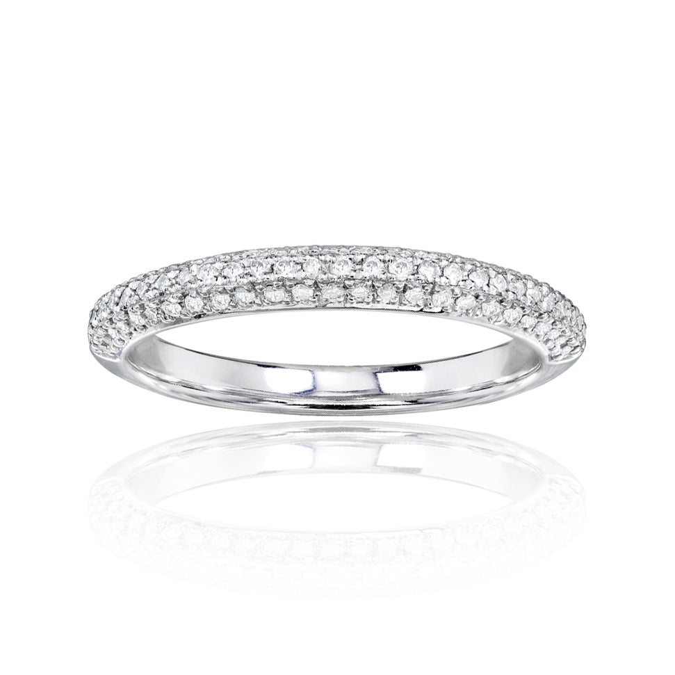 0.33 Carat Natural Diamond Half Eternity Micro Pavé Ring