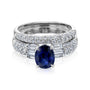 Kobelli Blue Sapphire & White Diamond Bridal Set