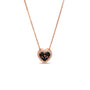 0.4 Carat Black Diamond Heart Necklace in Rose Gold