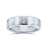 0.12 Carat Natural Diamond Wide 2-Stone Satin Matte Jordan Ring