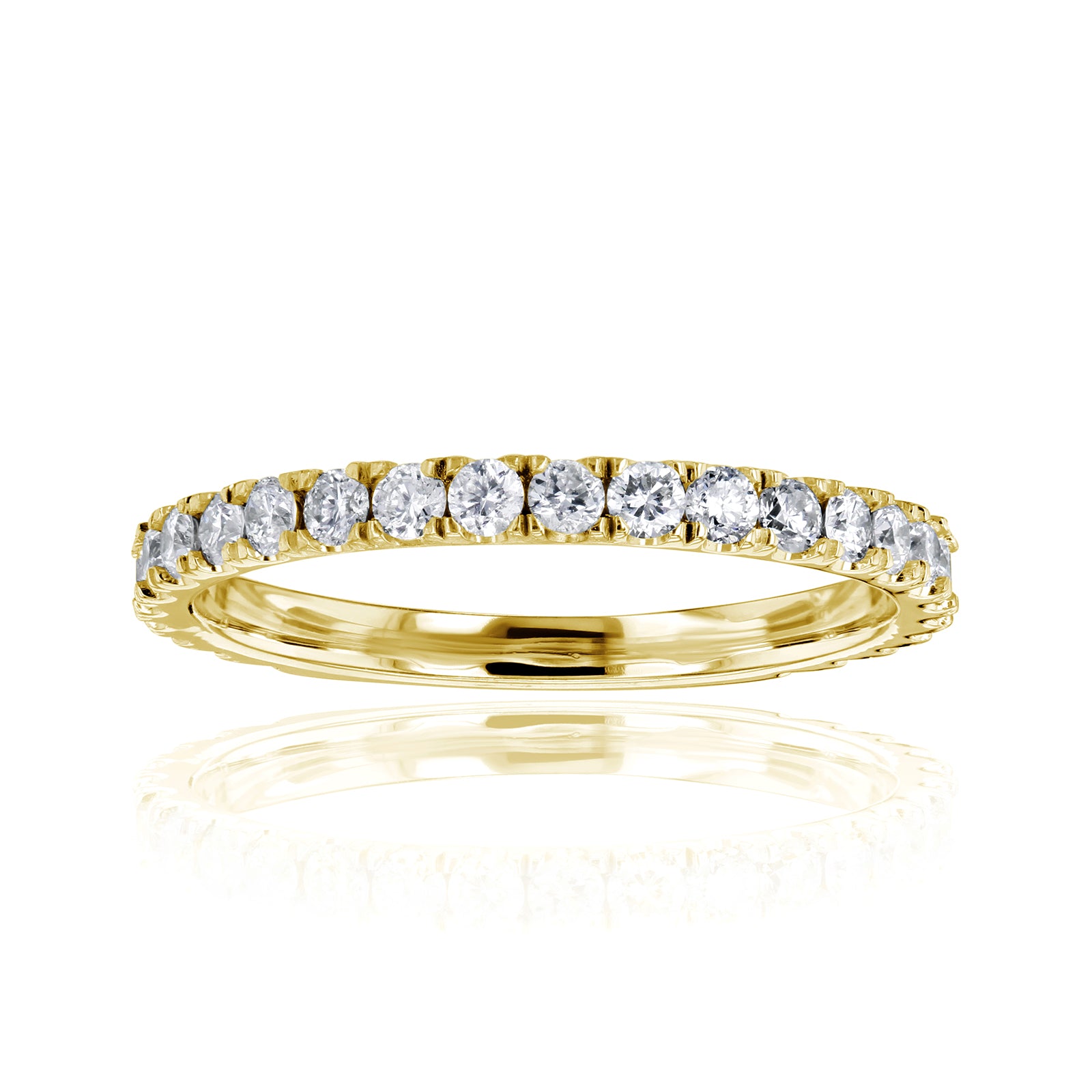 0.55 Carat Natural Diamond Near Eternity Vida Ring in Yellow Gold