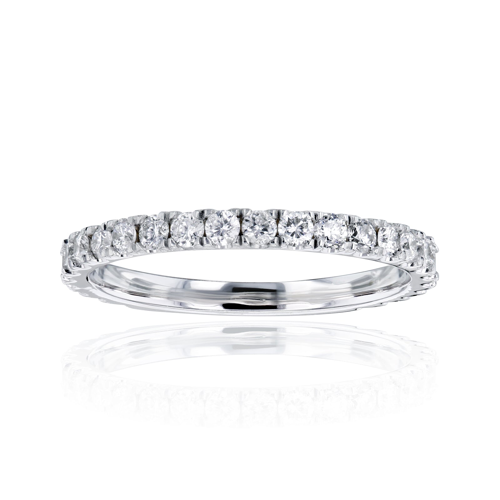 0.55 Carat Natural Diamond Near Eternity Vida Ring in White Gold