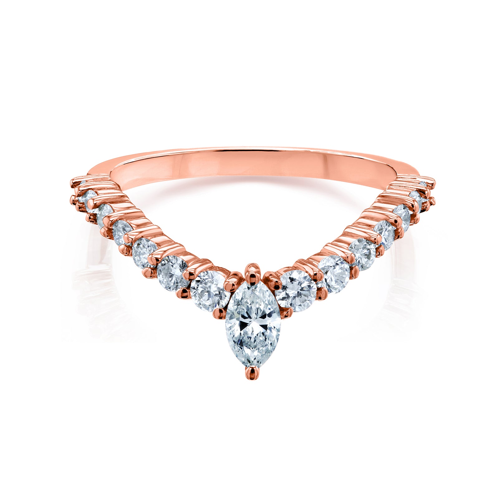 0.55 Carat Natural Diamond Marquise Point Ring