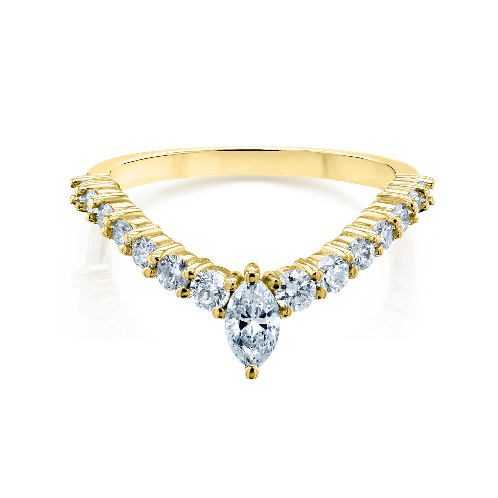 0.55 Carat Natural Diamond Marquise Point Ring