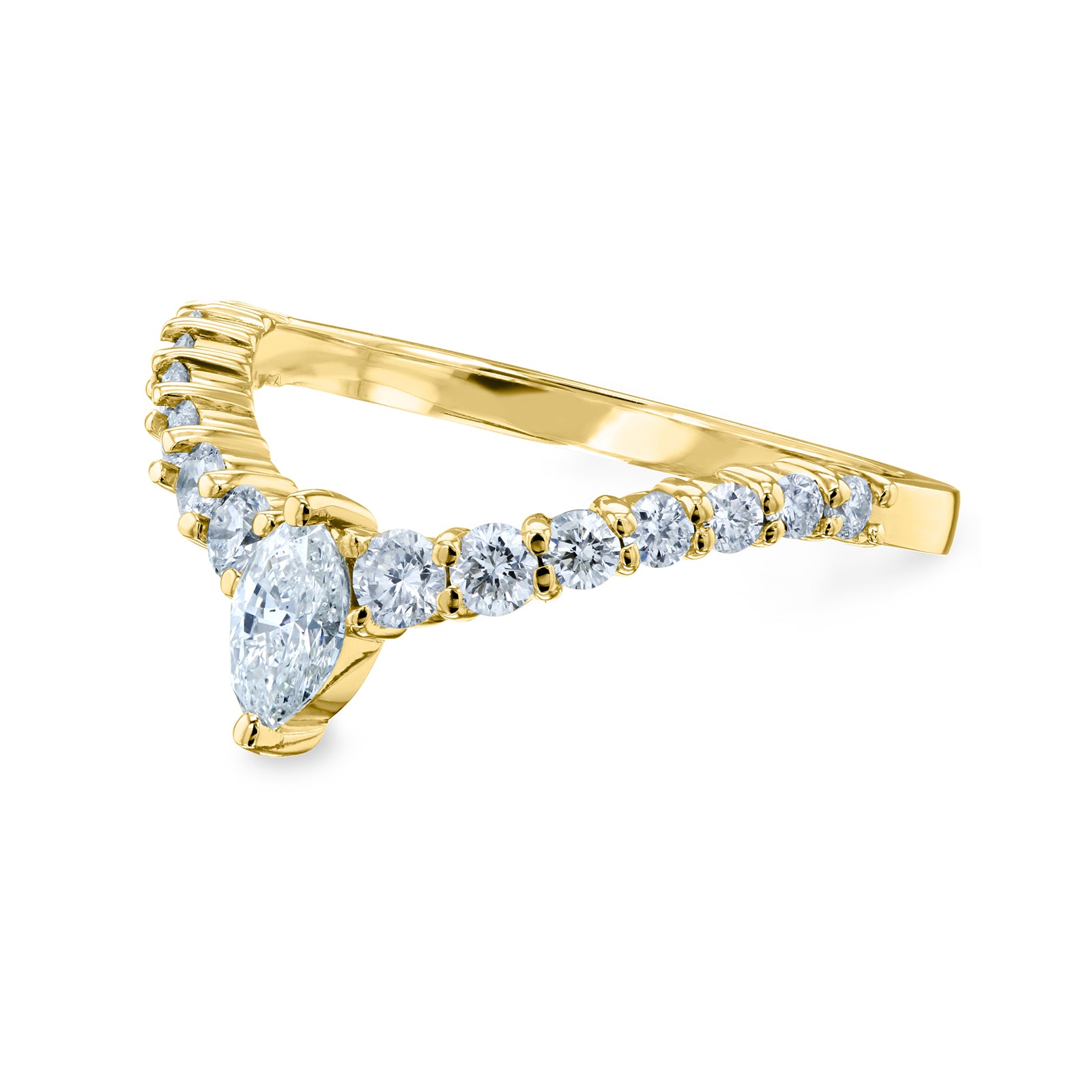 0.55 Carat Natural Diamond Marquise Point Ring