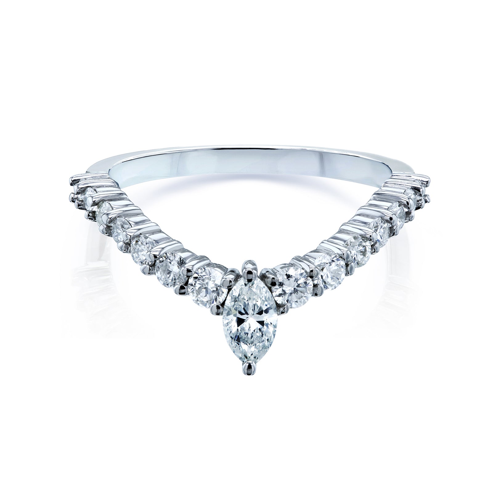 0.55 Carat Natural Diamond Marquise Point Ring