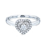 0.2 Carat Natural Diamond Heart Cluster Ring