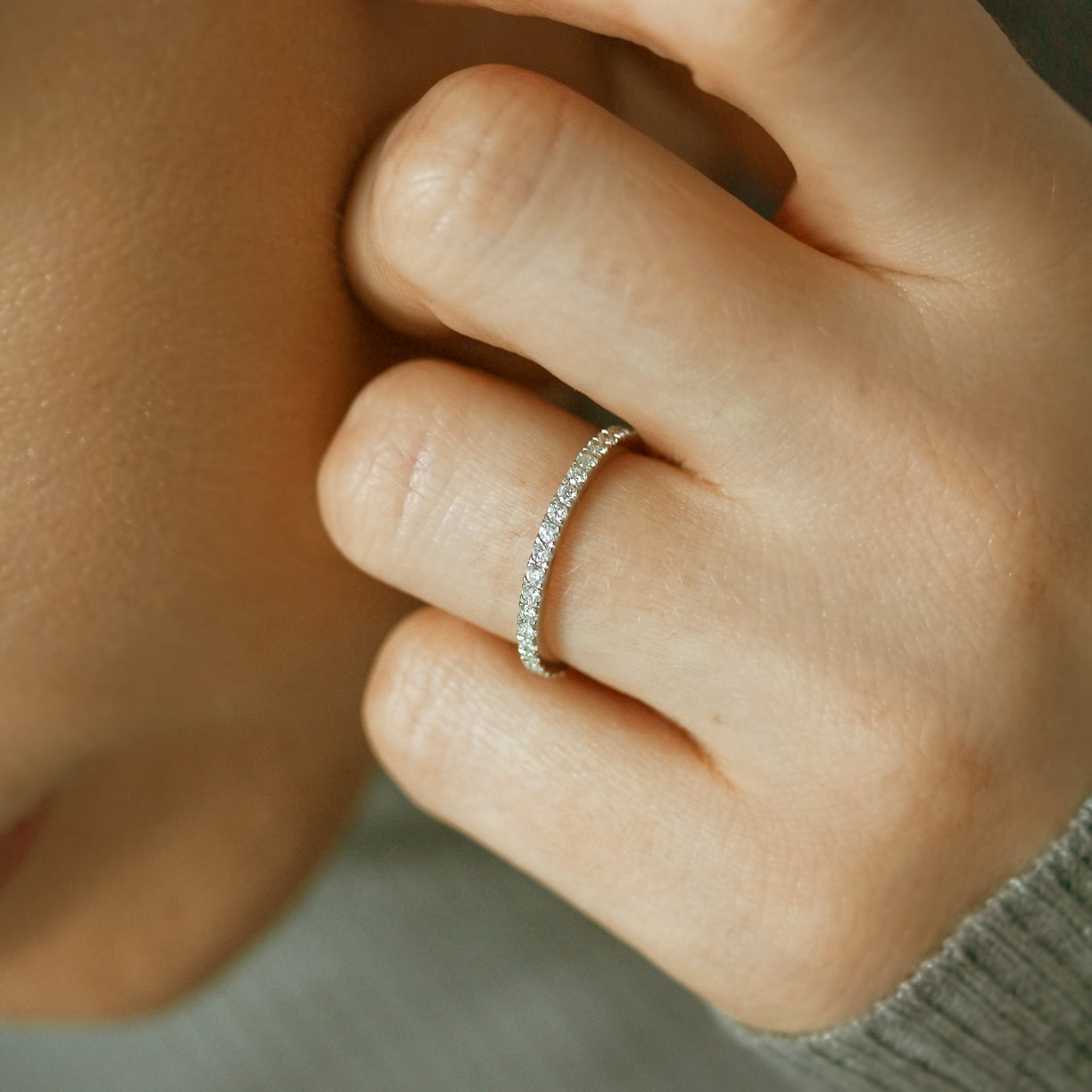 0.35 Carat Natural Diamond Near Eternity Martha Ring