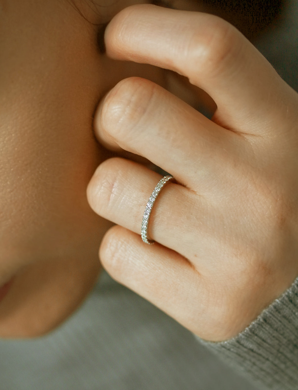 0.35 Carat Natural Diamond Near Eternity Martha Ring