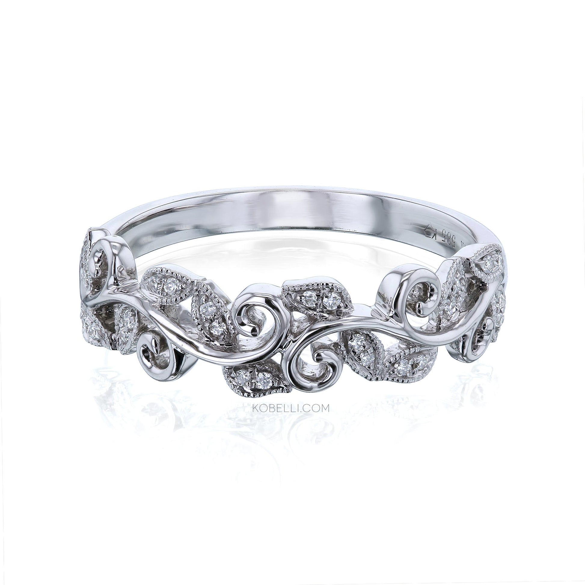 Kobelli Leafy Floral Diamond Ring