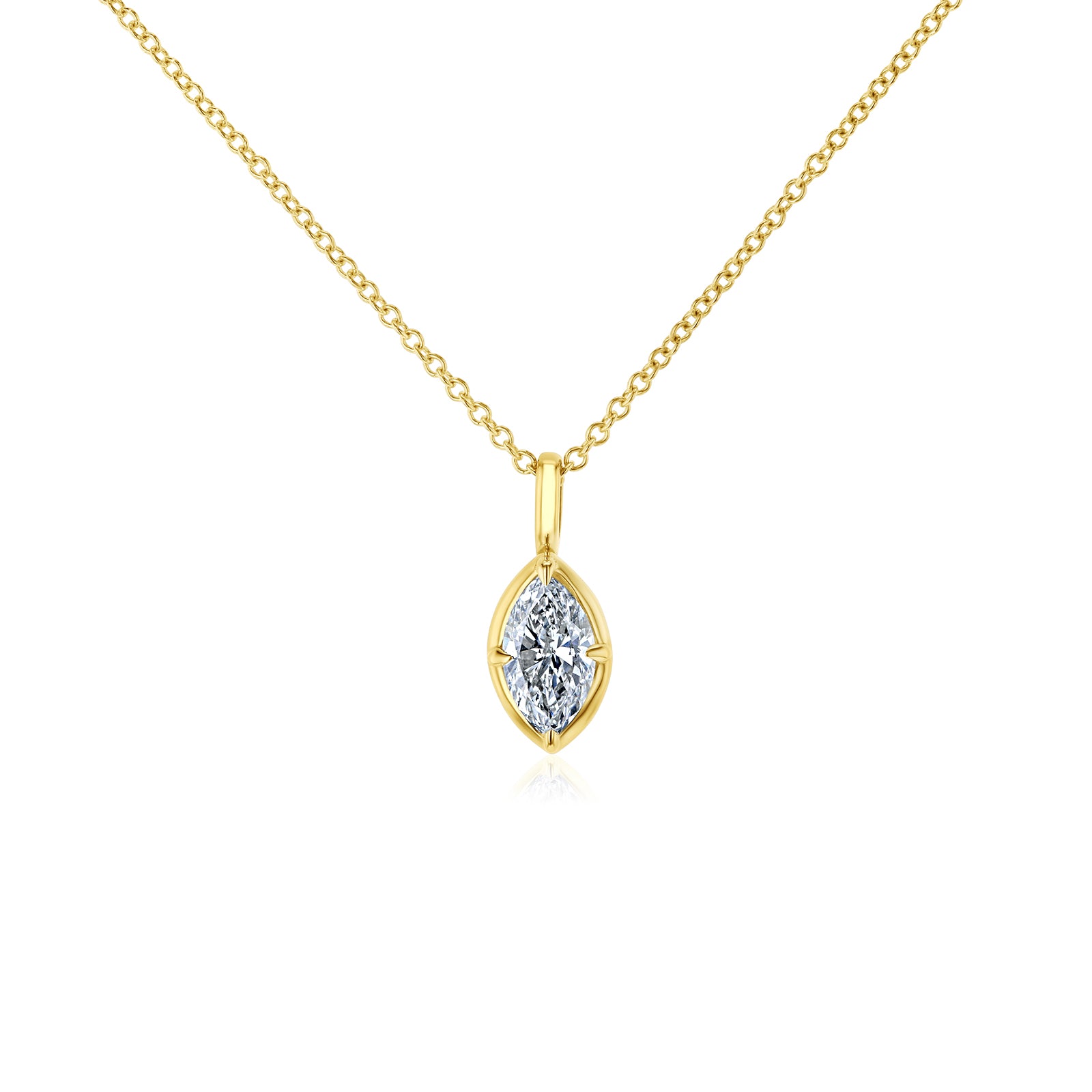 Solitaire Marquise Diamond Necklace 0.51 Carat