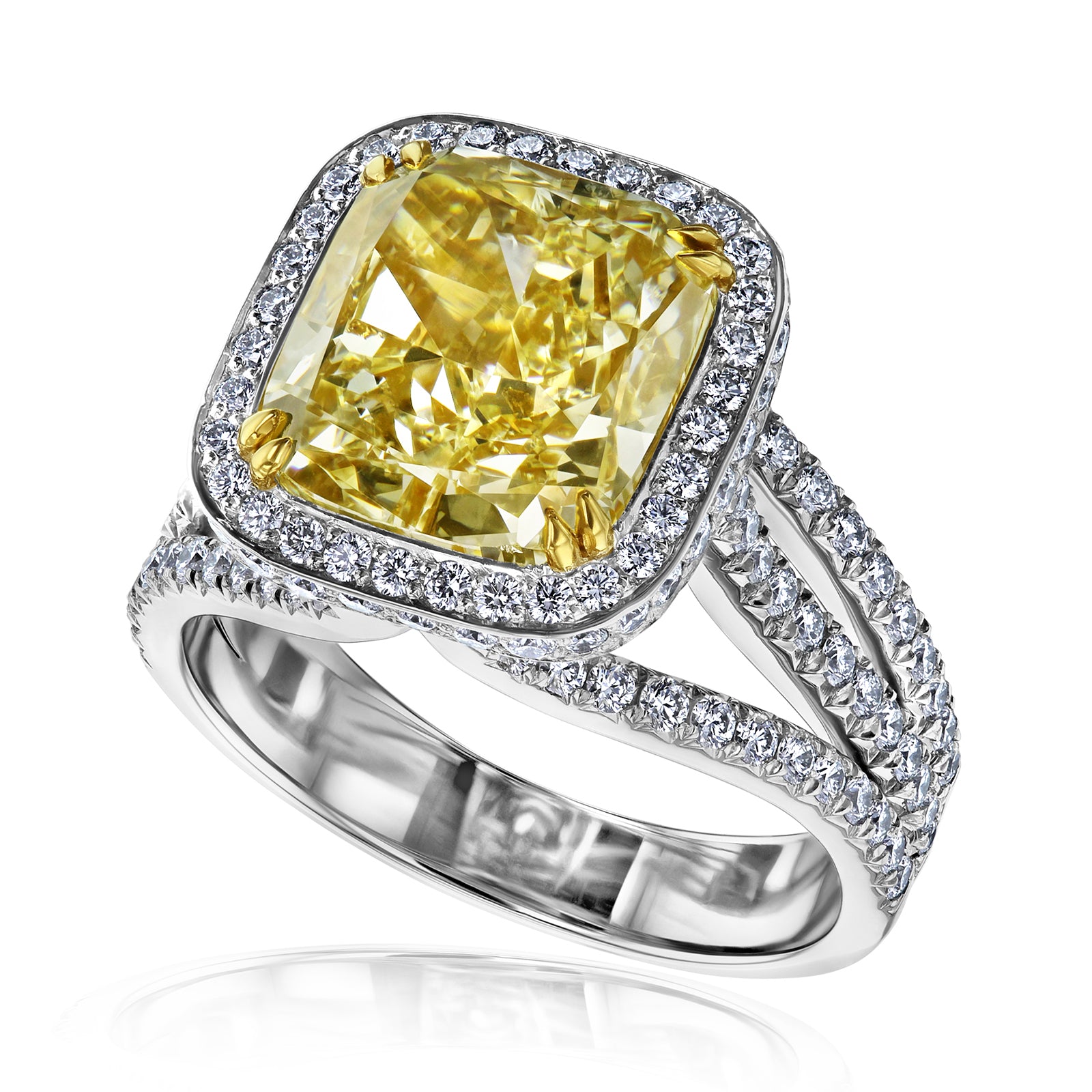 5.94 Carat Fancy Yellow Diamond Callisto Ring (GIA)