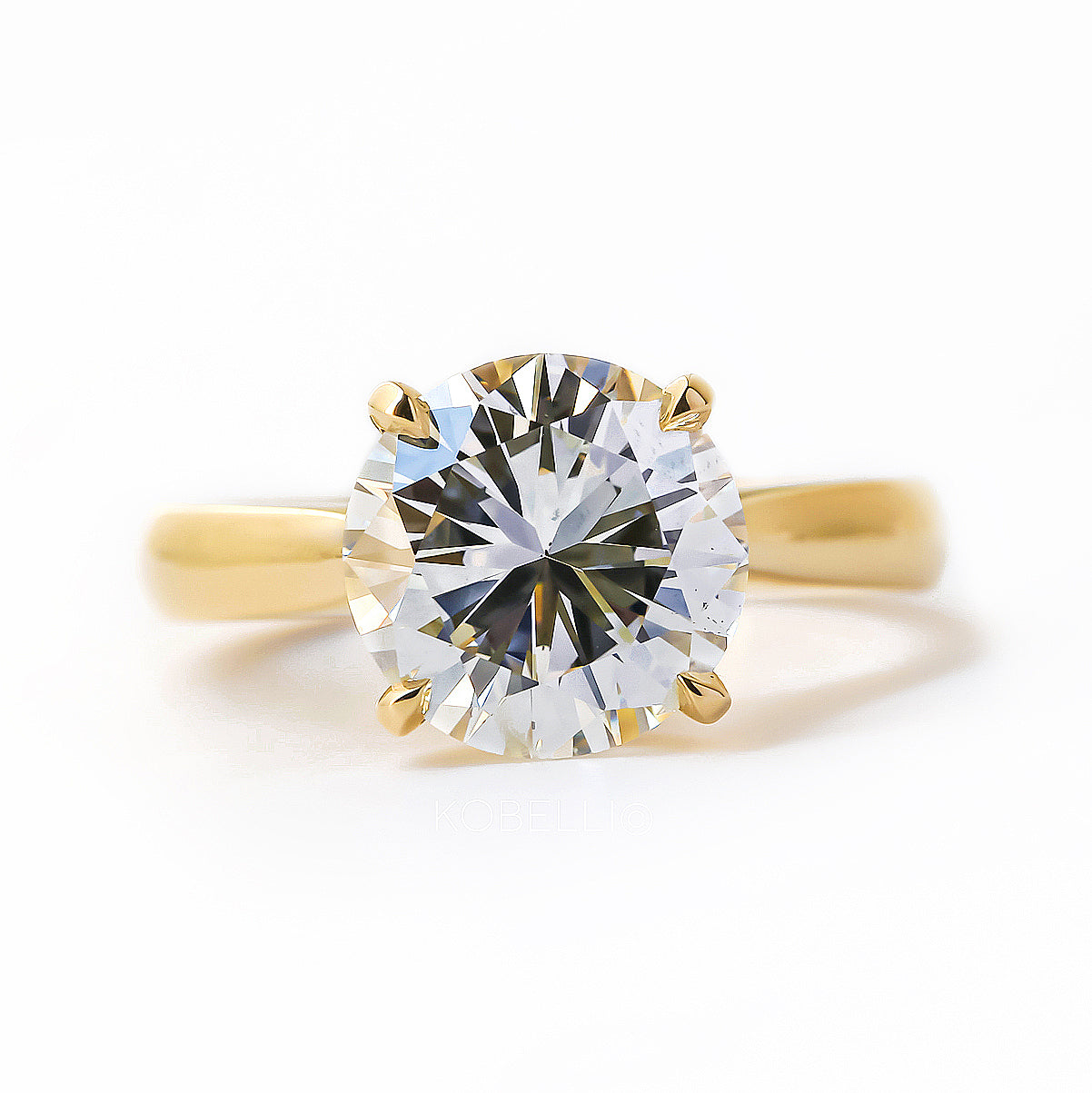 3.49 Carat Natural Diamond Solitaire Franz Ring (GIA)