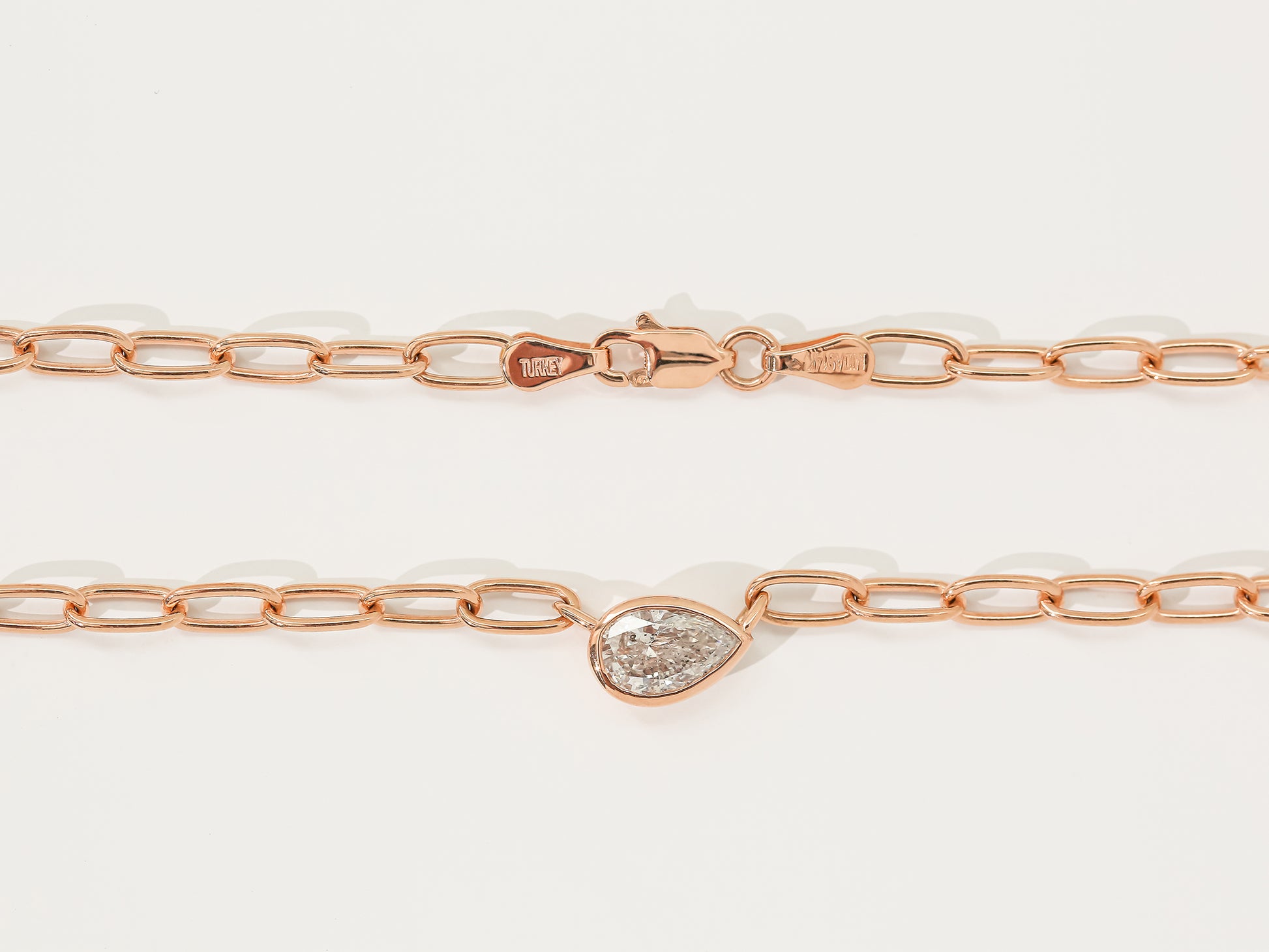 0.76 Carat Natural Diamond Paperclip Aurea Necklace