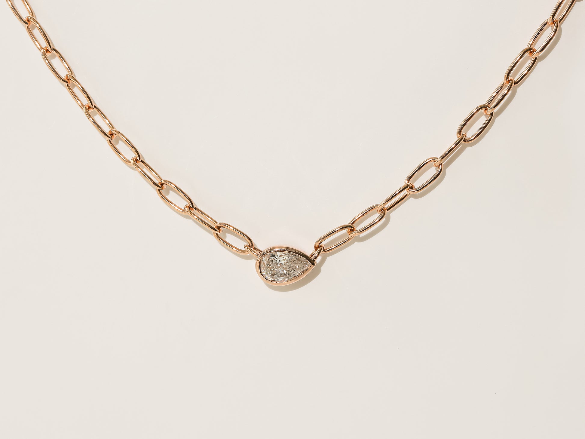 0.76 Carat Natural Diamond Paperclip Aurea Necklace