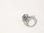 Kobelli Blue Sapphire & White Diamond Tri-Halo Gold Ring
