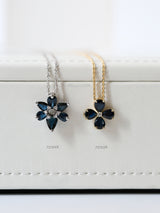 Lilah Sapphire Flower Necklace