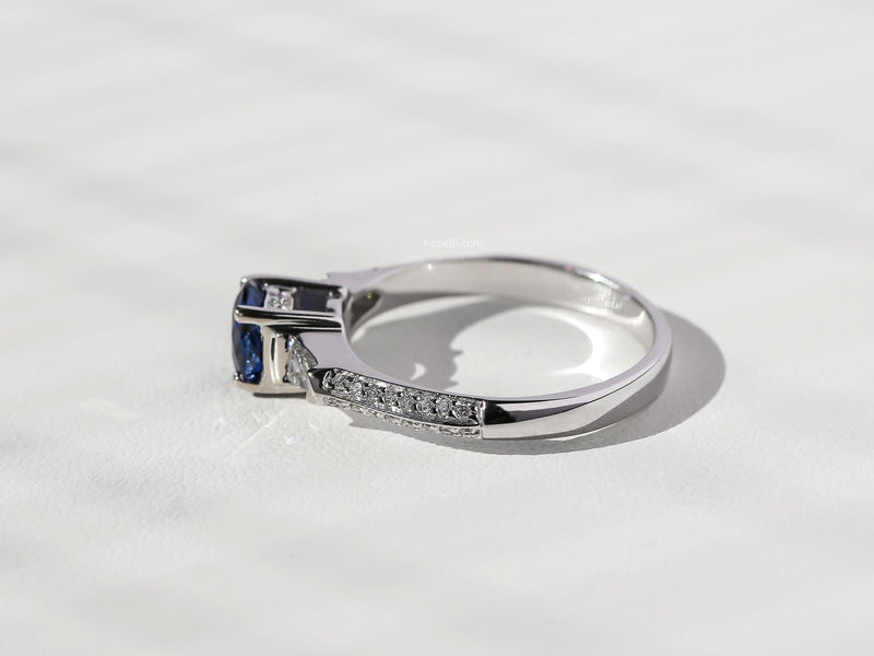 Kobelli 1.24 Carat TGW Sapphire & Diamond Engagement Ring