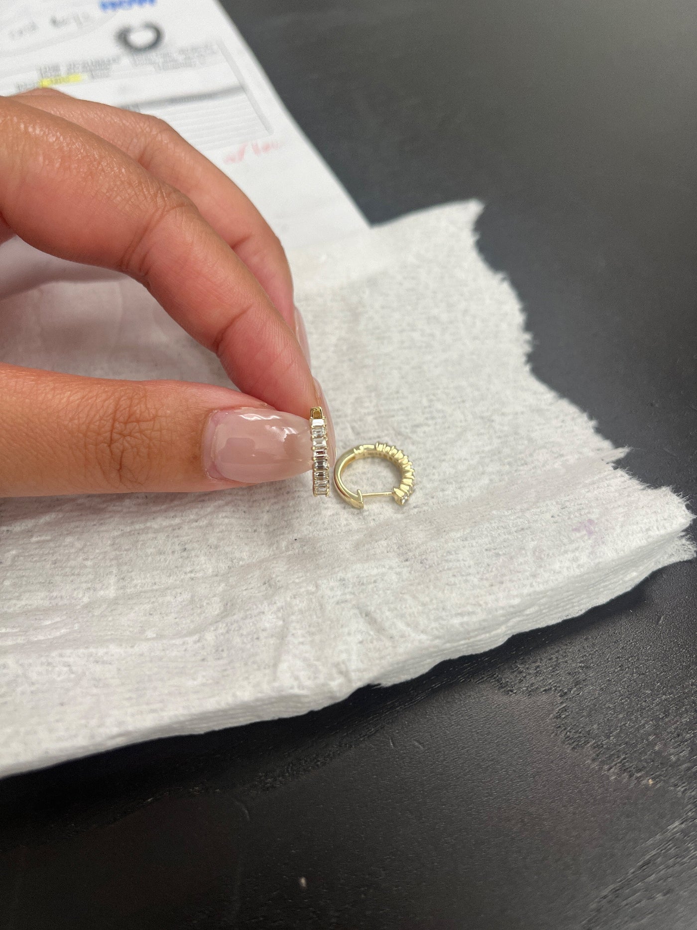 image showcasing the scale of our Millie Hoop Earrings