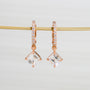 Asscher Kite Rose Earrings