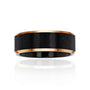 8mm Black Satin Rose Edge Stan Ring