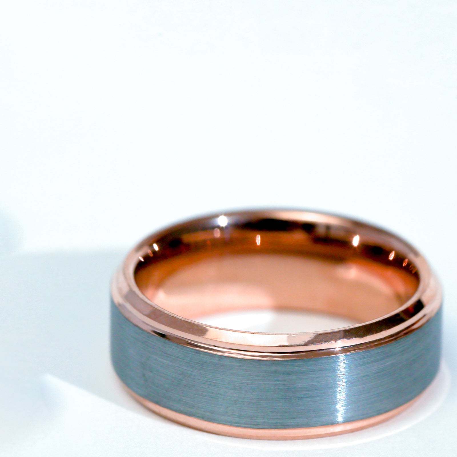 8mm Textured Glossy Sleeve Kyle Ring