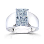 Plain Extra Wide Band Large Radiant Solitaire Heidi Ring