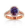 2.9 Carat Alexandrite and Diamond Halo Aurora Ring in Rose Gold