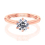 Kobelli 6-Prong Solitaire Plain Solid Gold Band Cathedral Engagement Ring