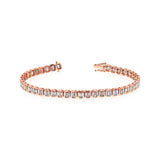 Lab Grown Diamond Tennis Eternity Belle Bracelet - 6.5 Carats, Rose Gold Option