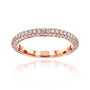 Beverly Ring in Rose Gold - slender multi-row diamond band with micro-pavé settings wrapping the diamonds in a near eternity design (the remaining small solid gold bar allows for any potential future resizing as ring sizes may change for many as they age)