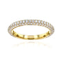 Beverly Ring in Yellow Gold - slender multi-row diamond band with micro-pavé settings wrapping the diamonds in a near eternity design