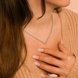 Theia Chevron Diamond Necklace