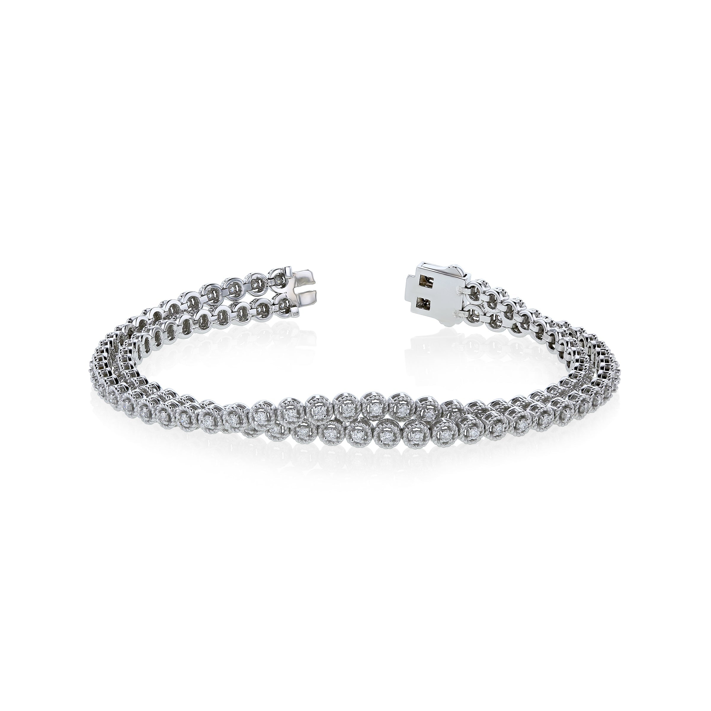 1 30 Carats TDW Round Brilliant Lab Grown Diamond Double Strand Tennis 1-30-carats-tdw-round-brilliant-lab-grown-diamond-double-strand-tennis