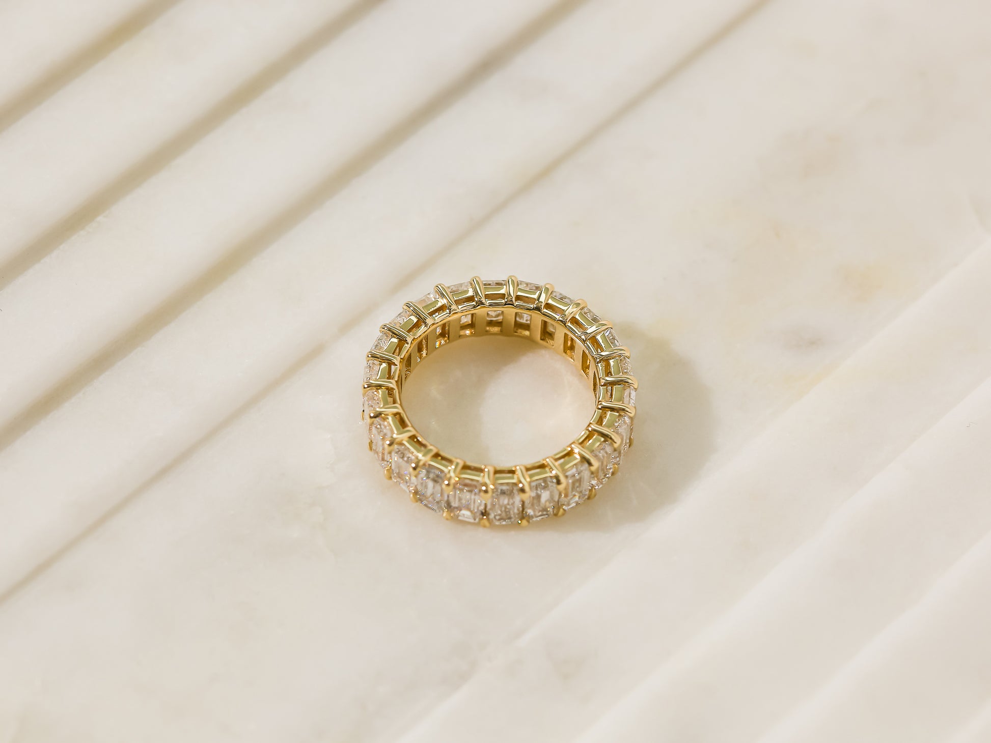 Lab Grown Diamond Eternity Endless Emerald Ring