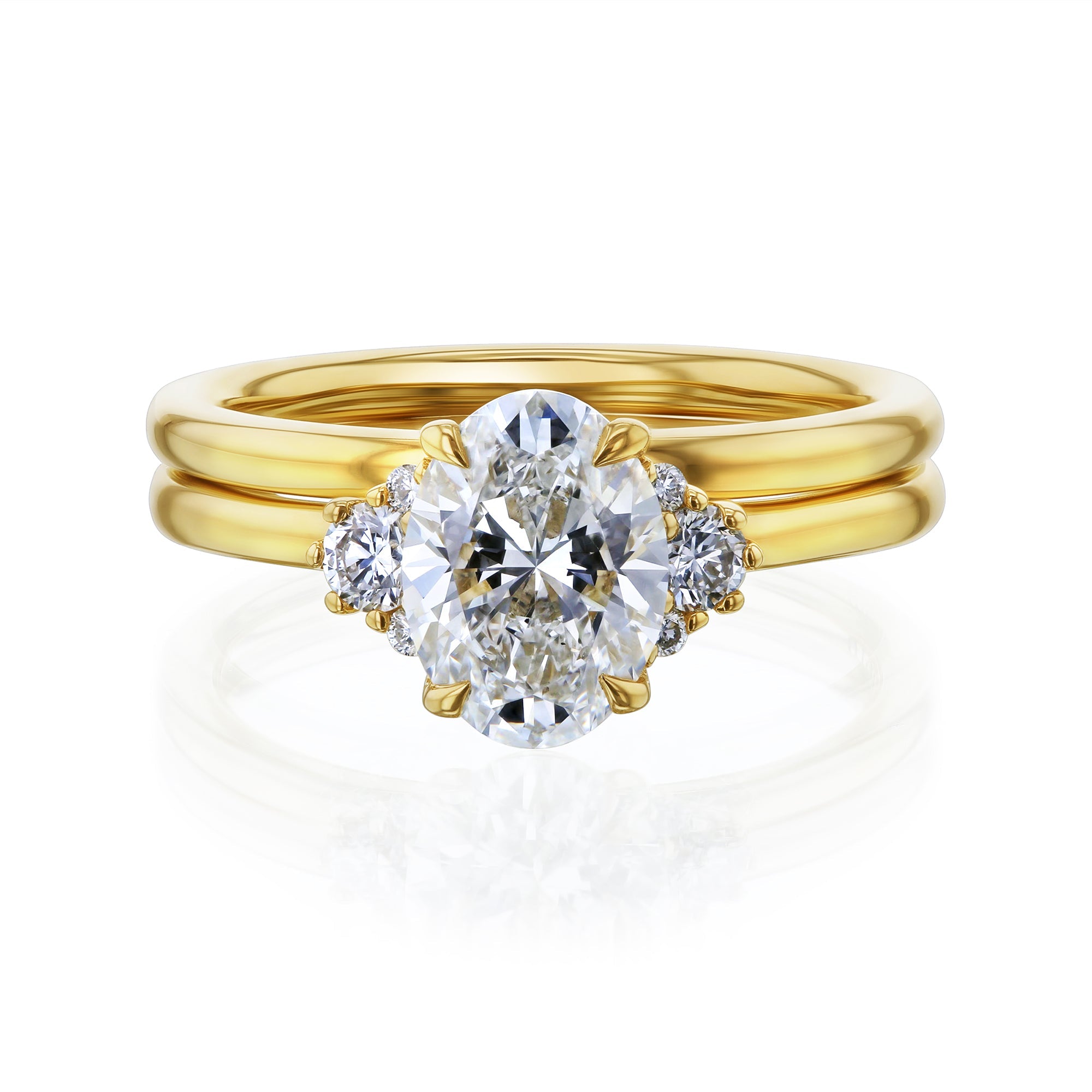 Kobelli Grown Oval Diamond Side Cluster Ethical & Sustainable Wedding Kobelli Grown Oval Diamond Side Cluster Ethical & Sustainable Wedding
