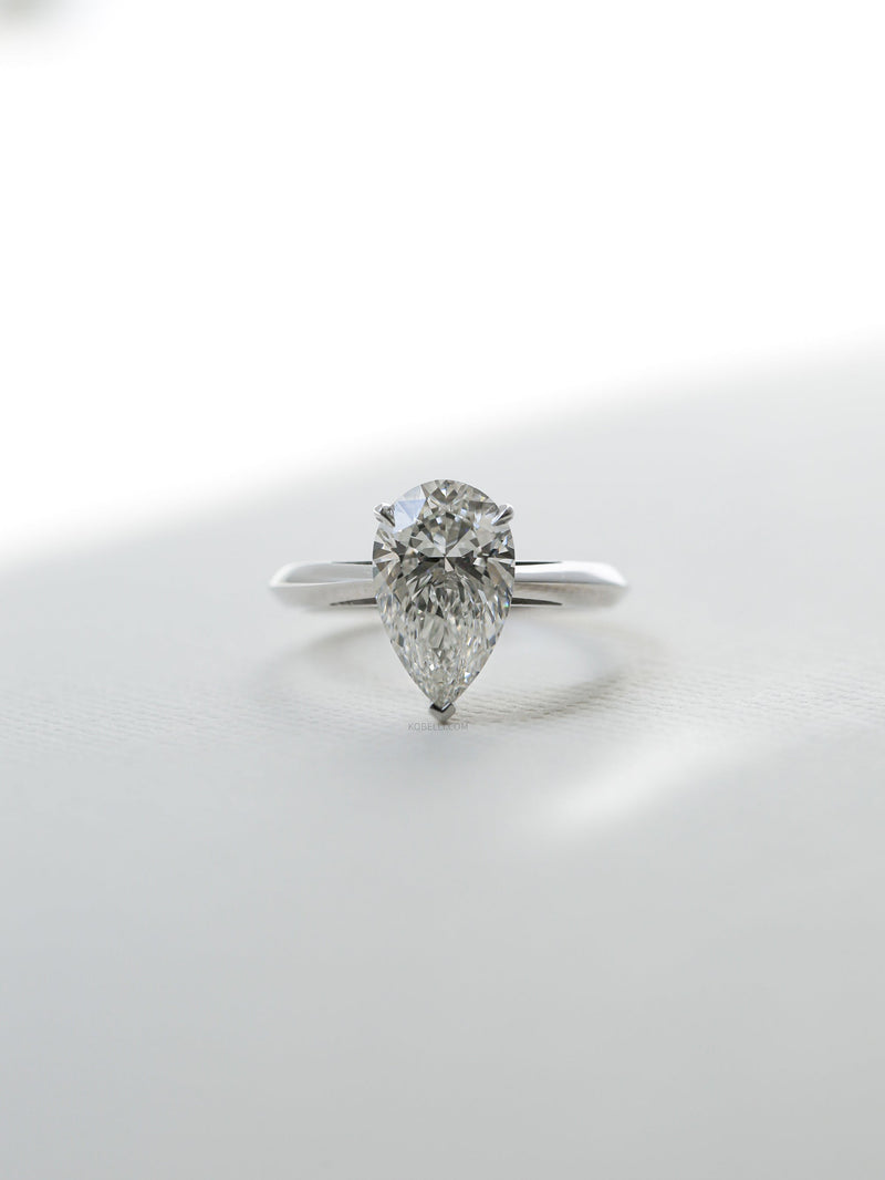 Kobelli Grown Large Pear Diamond Engagement Ring