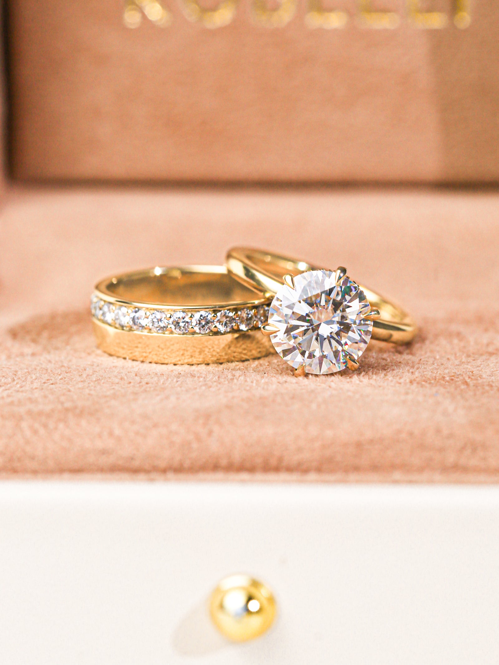 bridal quality wedding rings with D-F grade diamonds and solid 14k gold