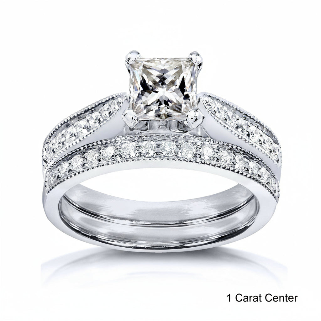1.2 Carat Moissanite Princess Sophie Bridal Set