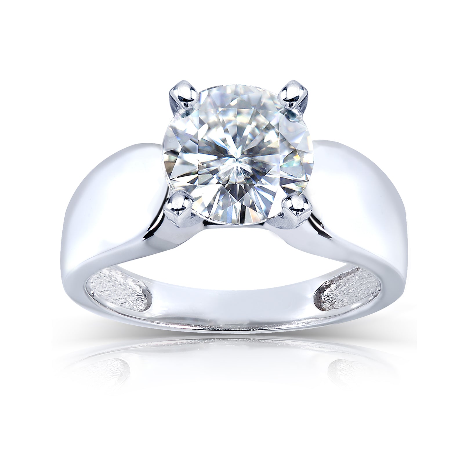 1.9 Carat Moissanite Solitaire Wide Shank Ring