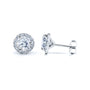 Moissanite Round Halo Kaori Earrings
