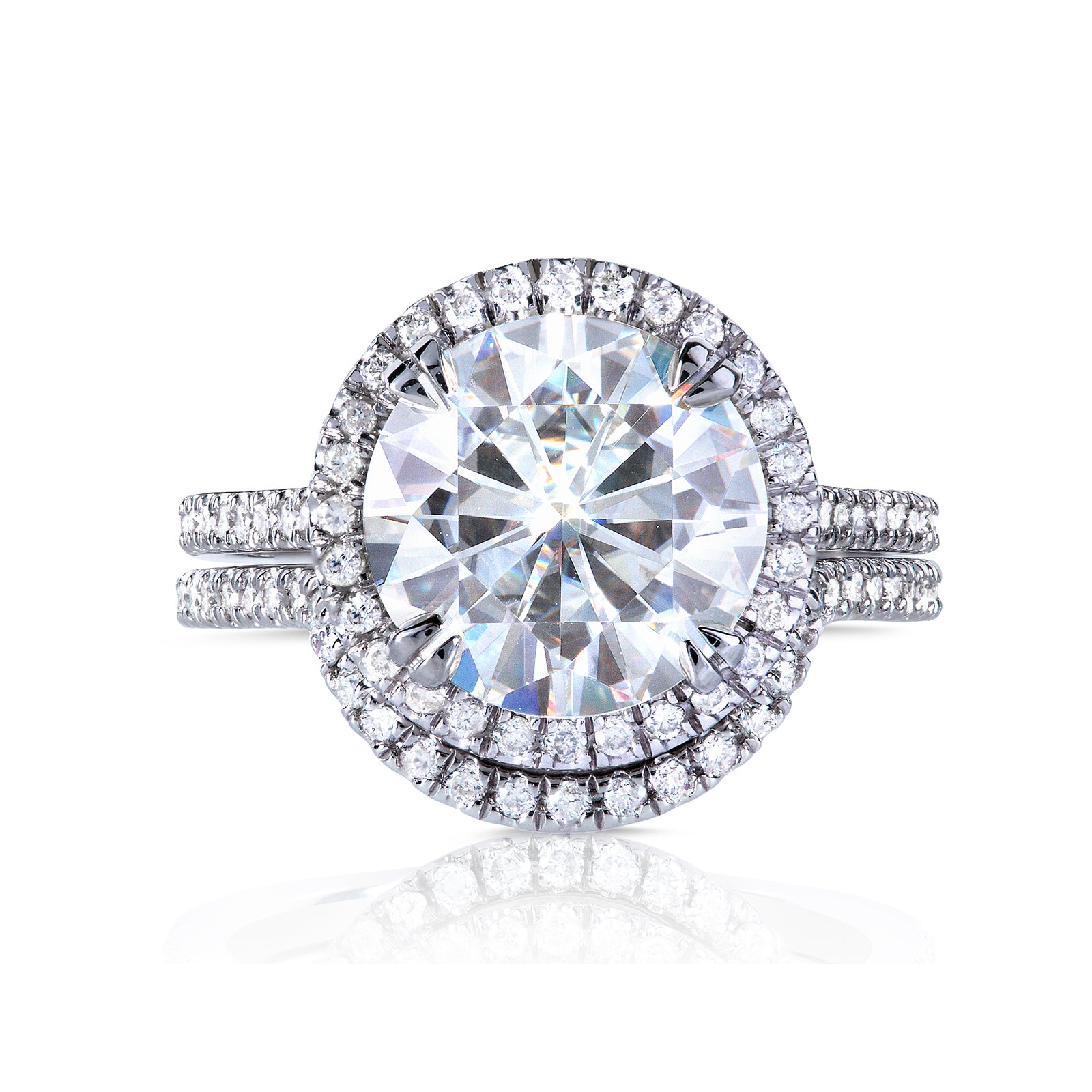 9.5 mm Moissanite Halo Round Original Ring