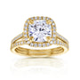 2.4 Carat Moissanite Cushion Original Bridal Set - Lab Stones