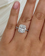 3 Carat Moissanite Radiant Original Ring - Size 7.5 White Gold on a hand
