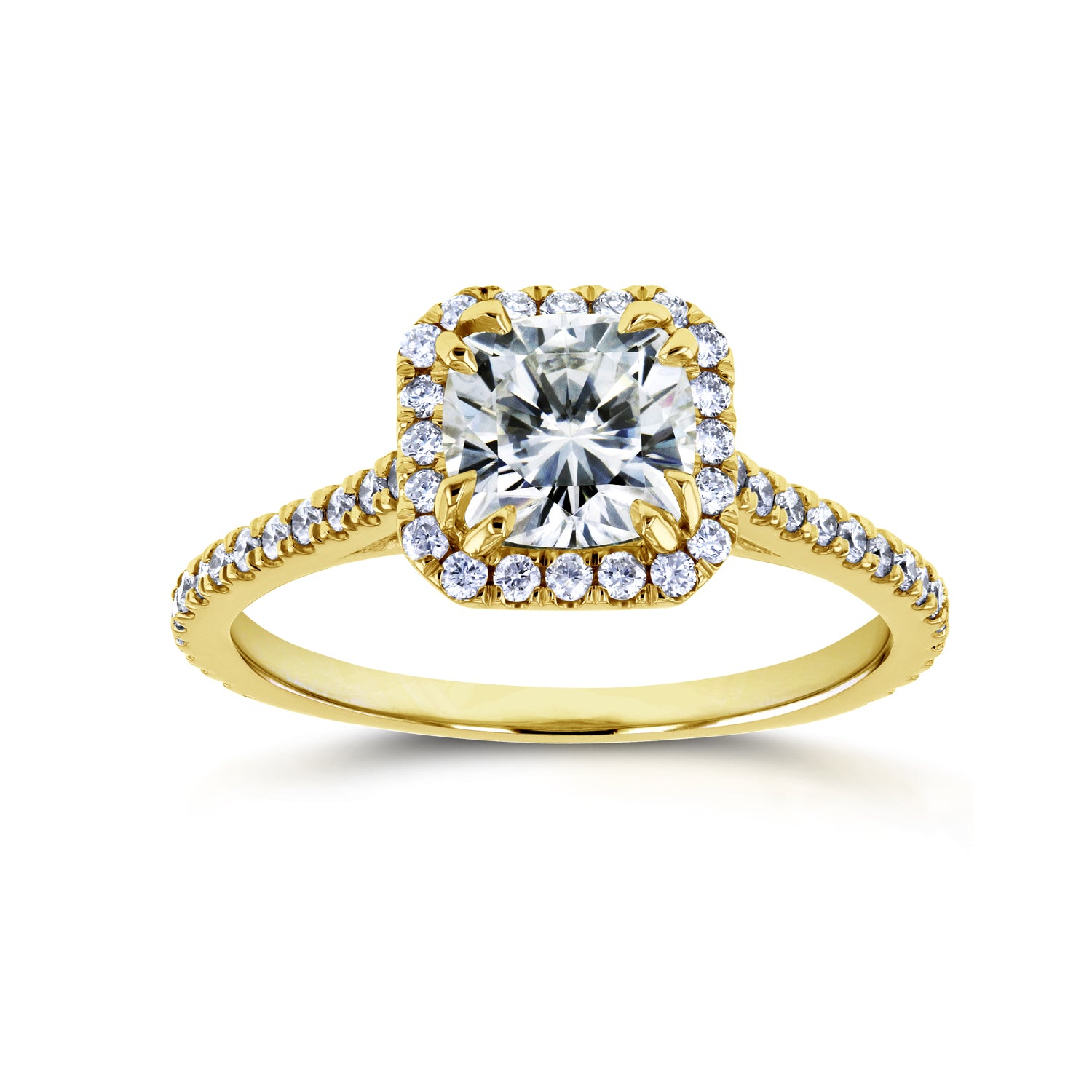 1.4 Carat Moissanite Square Halo Ring