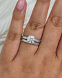 Valentina Bridal Set - vintage style etchings on solid 14k white gold with a round 1.5 carat center stone