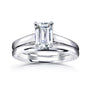 1 Carat Moissanite Solitaire Emerald Vanessa Bridal Set